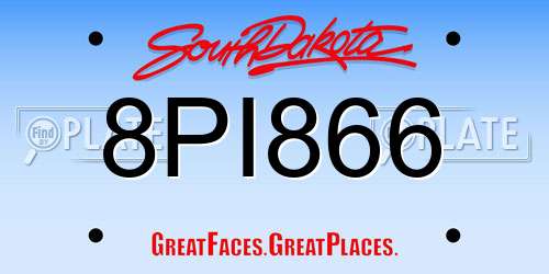 8PI866 South Dakota License Plate