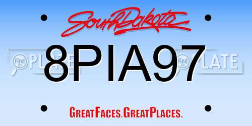 8PIA97 South Dakota License Plate