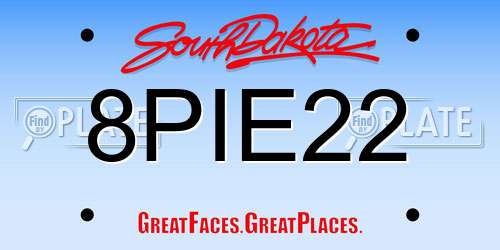 8PIE22 South Dakota License Plate