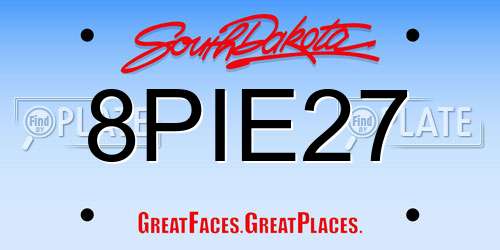 8PIE27 South Dakota License Plate