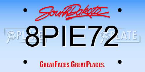 8PIE72 South Dakota License Plate