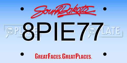 8PIE77 South Dakota License Plate
