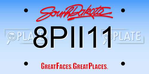 8PII11 South Dakota License Plate
