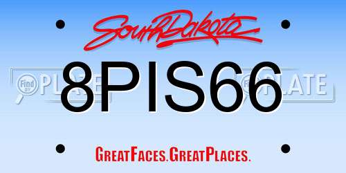 8PIS66 South Dakota License Plate