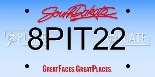 8PIT22 South Dakota License Plate