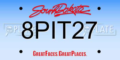 8PIT27 South Dakota License Plate
