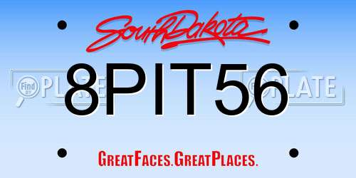 8PIT56 South Dakota License Plate