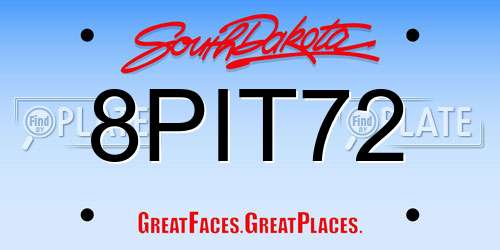 8PIT72 South Dakota License Plate