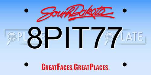 8PIT77 South Dakota License Plate