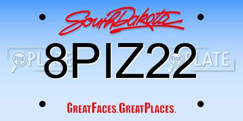 8PIZ22 South Dakota License Plate