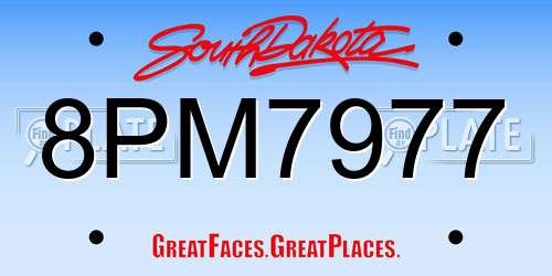 8PM7977 South Dakota License Plate