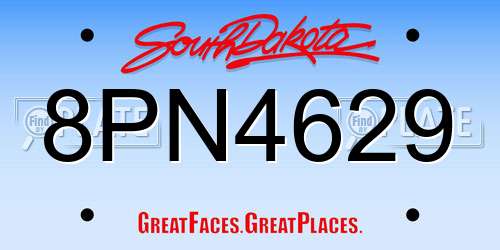 8PN4629 South Dakota License Plate