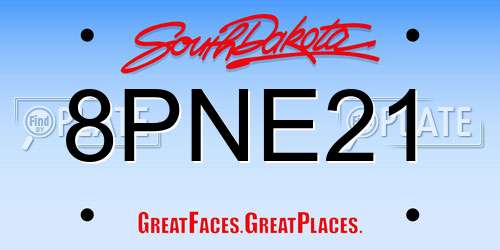 8PNE21 South Dakota License Plate