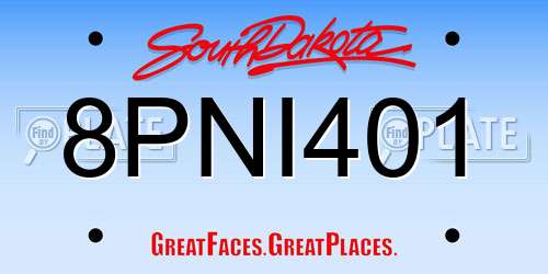 8PNI401 South Dakota License Plate