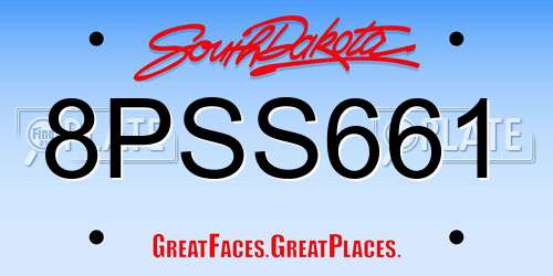 8PSS661 South Dakota License Plate