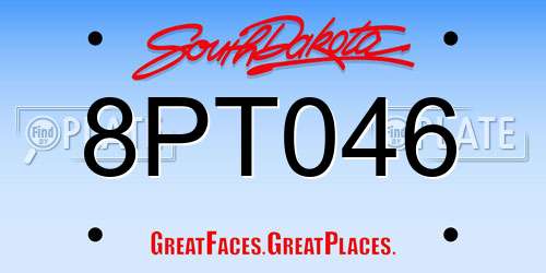 8PT046 South Dakota License Plate