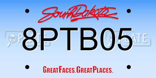 8PTB05 South Dakota License Plate