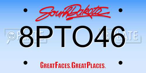 8PTO46 South Dakota License Plate