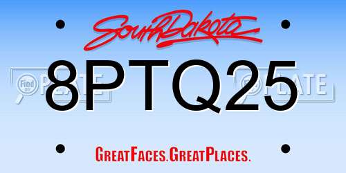 8PTQ25 South Dakota License Plate