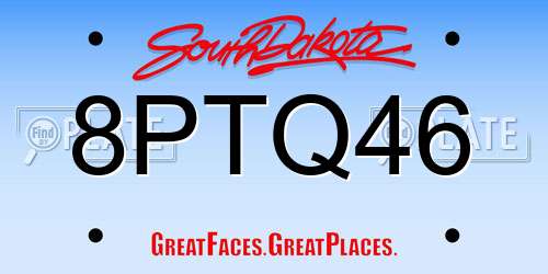 8PTQ46 South Dakota License Plate