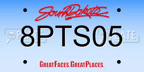 8PTS05 South Dakota License Plate