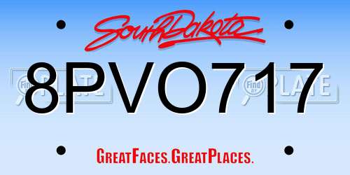 8PVO717 South Dakota License Plate