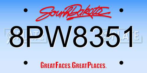 8PW8351 South Dakota License Plate