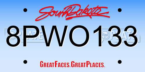 8PWO133 South Dakota License Plate
