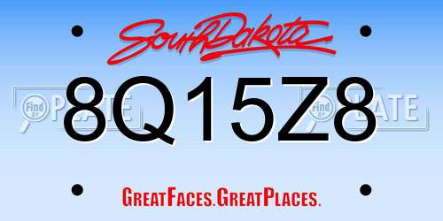 8Q15Z8 South Dakota License Plate
