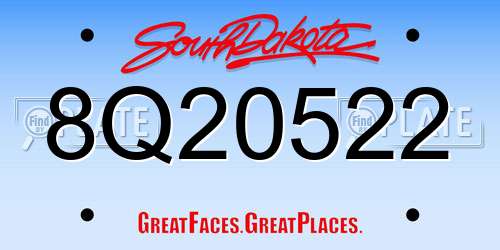 8Q20522 South Dakota License Plate