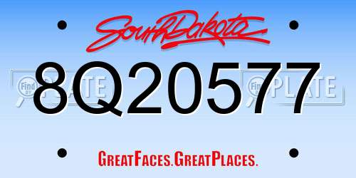 8Q20577 South Dakota License Plate