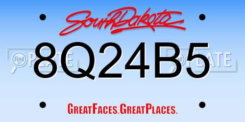 8Q24B5 South Dakota License Plate