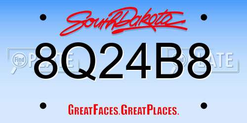 8Q24B8 South Dakota License Plate