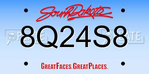 8Q24S8 South Dakota License Plate