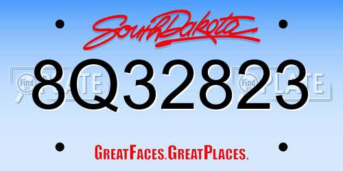 8Q32823 South Dakota License Plate