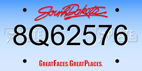 8Q62576 South Dakota License Plate