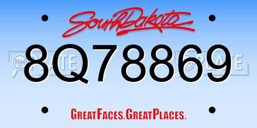 8Q78869 South Dakota License Plate