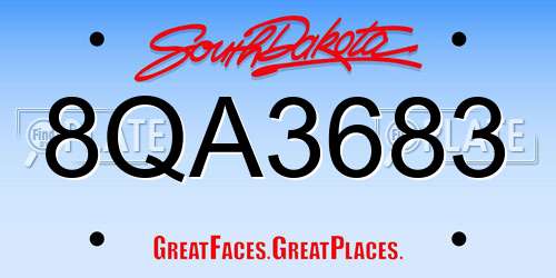 8QA3683 South Dakota License Plate
