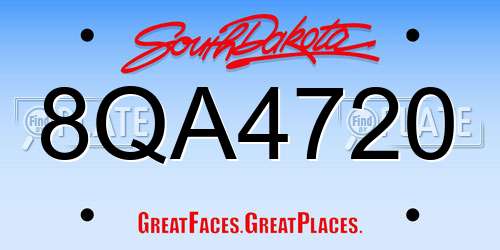 8QA4720 South Dakota License Plate