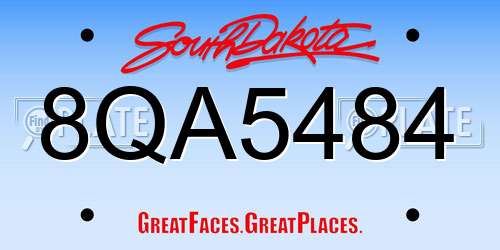 8QA5484 South Dakota License Plate