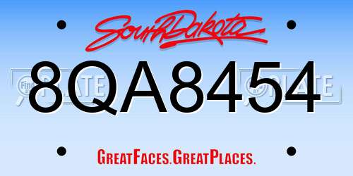 8QA8454 South Dakota License Plate