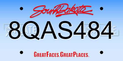 8QAS484 South Dakota License Plate
