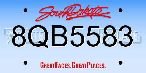 8QB5583 South Dakota License Plate
