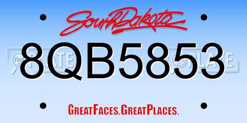 8QB5853 South Dakota License Plate