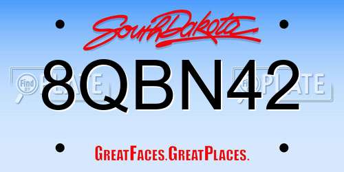 8QBN42 South Dakota License Plate