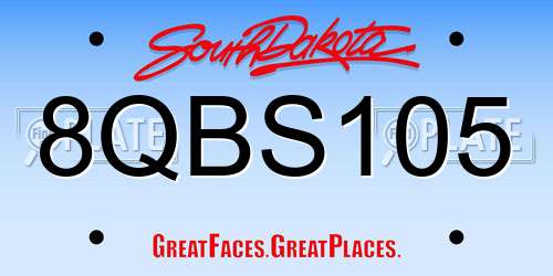 8QBS105 South Dakota License Plate