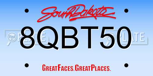 8QBT50 South Dakota License Plate