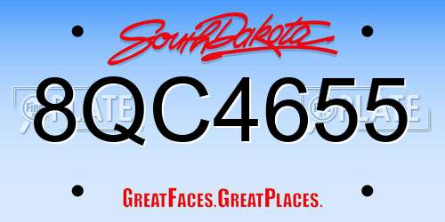 8QC4655 South Dakota License Plate