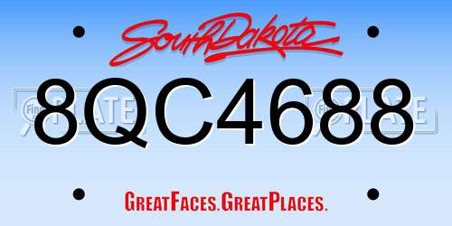 8QC4688 South Dakota License Plate