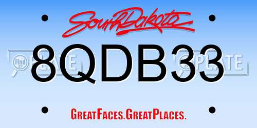 8QDB33 South Dakota License Plate